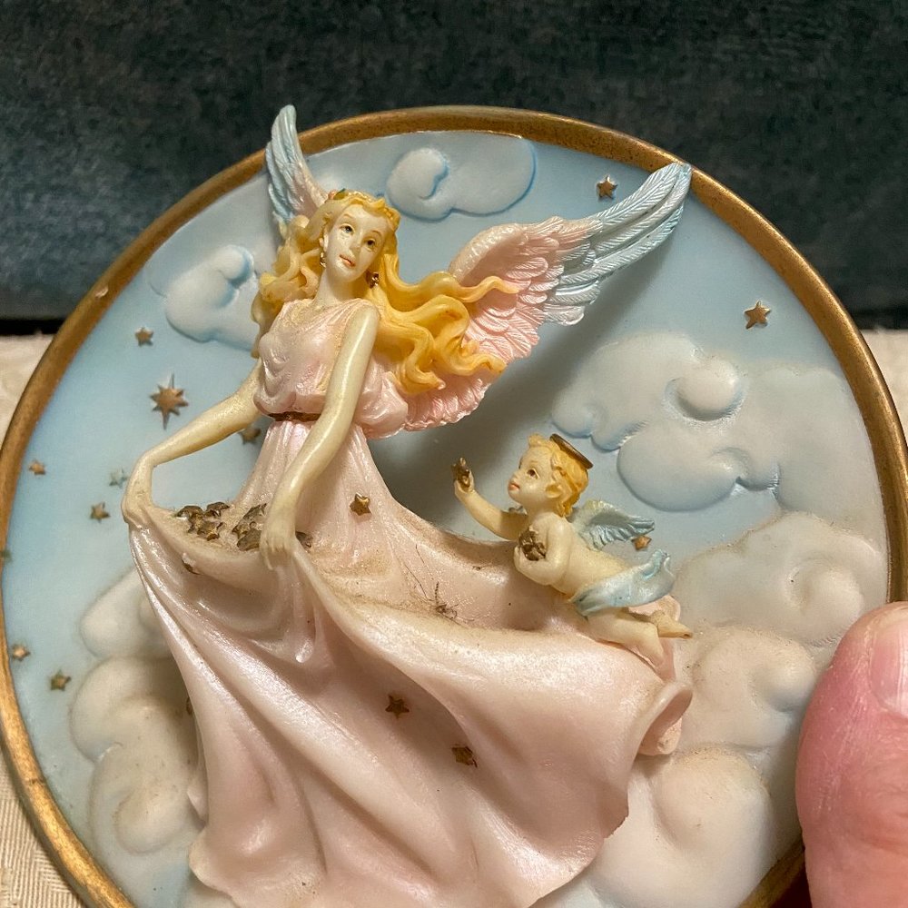 Vintage Collectors Cadona 1999 Guardian Angel Collecting Stars 3-D Plate